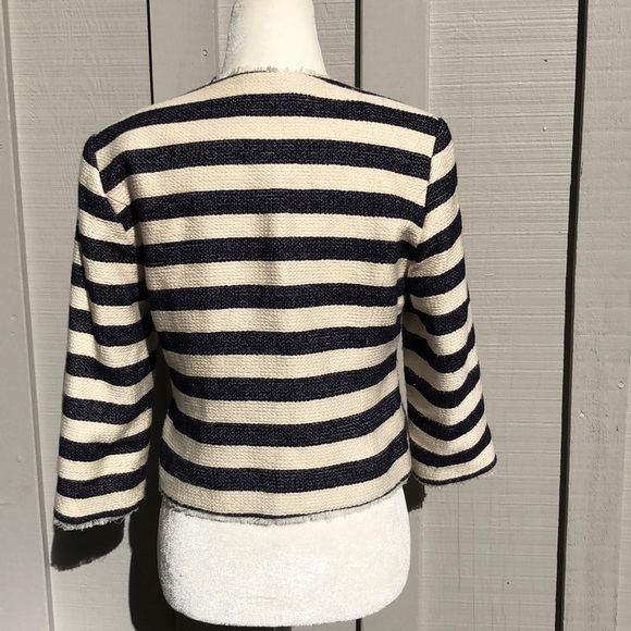 Striped Fringe Hem Halogen Jacket - Picture 2 of 7